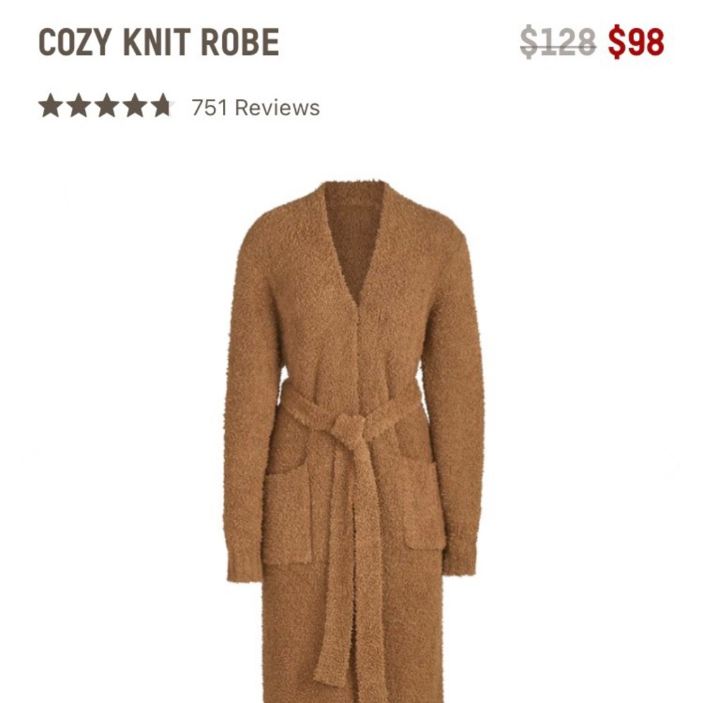 Skims Cozy Knit Teddy Robe Size L/XL